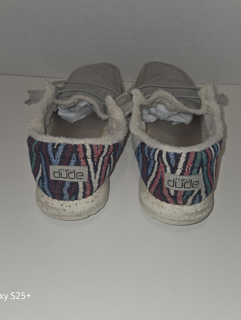 Hey Dude Wendy Shoes Womens Size 9 Funk Wool Grey Faux Fur Lined Slip On Casual - Picture 3 of 7